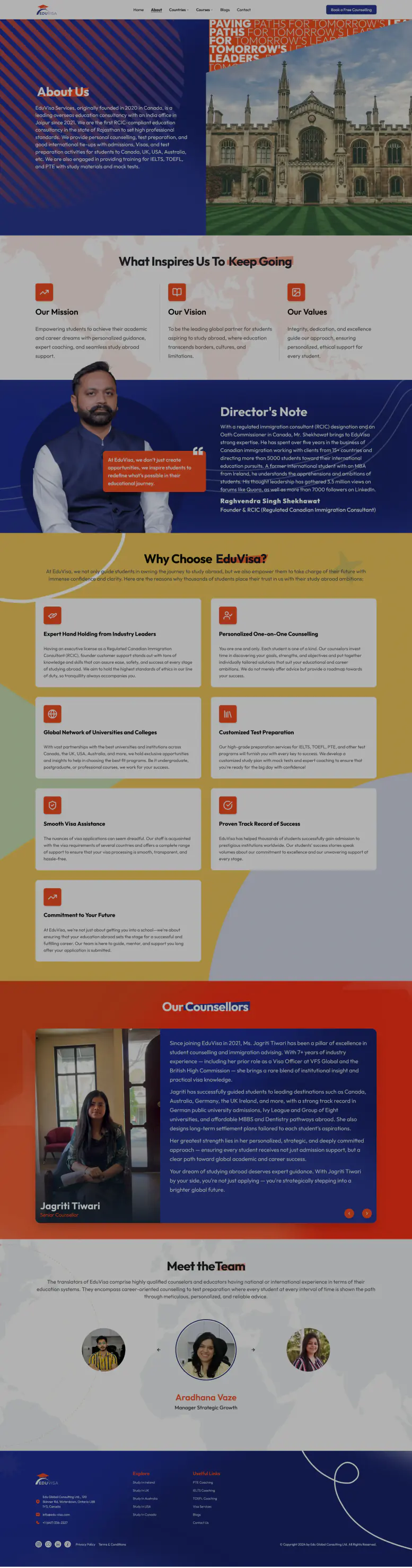 EduVisa - About page