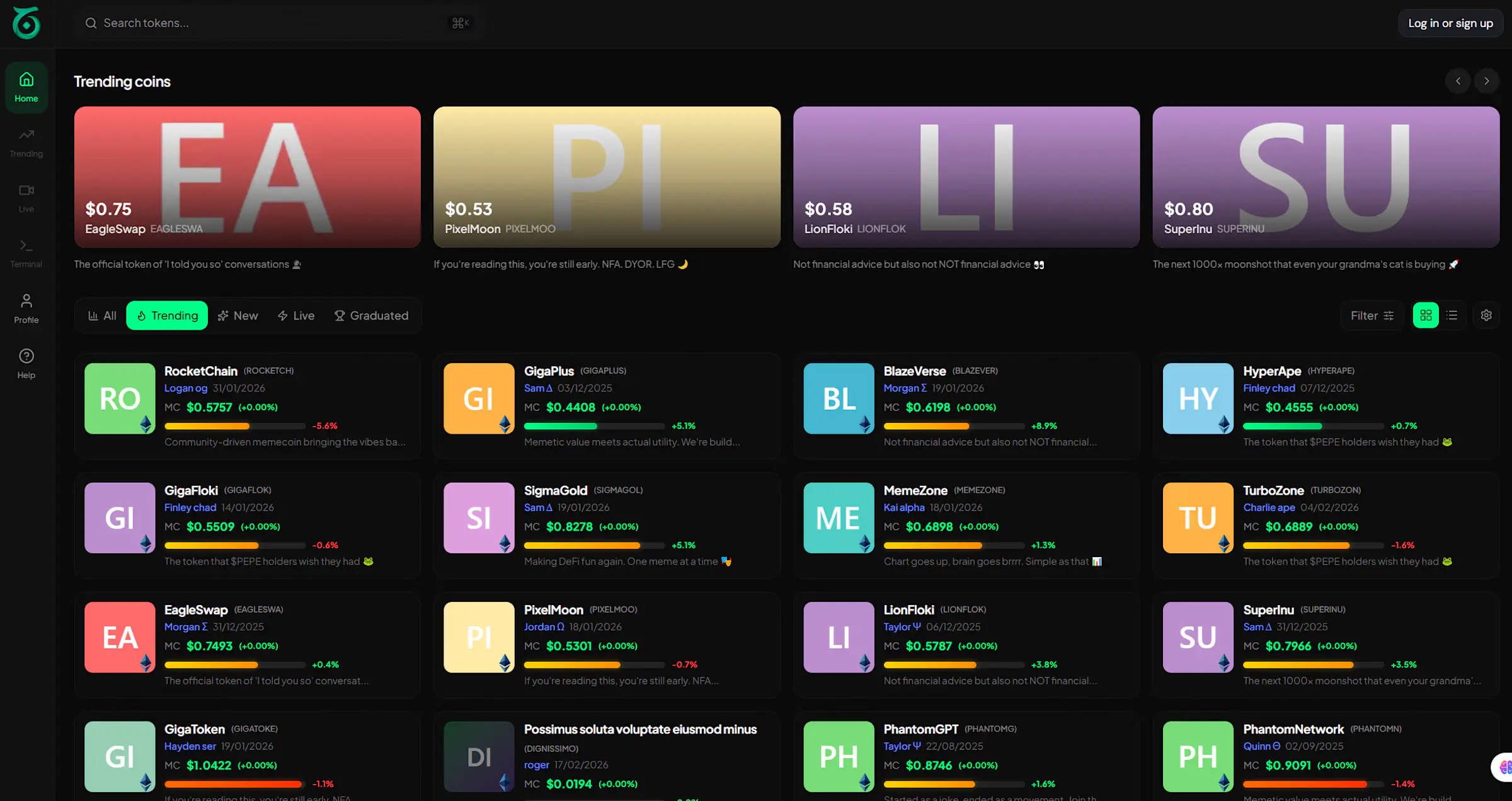 HypeMint - Home page